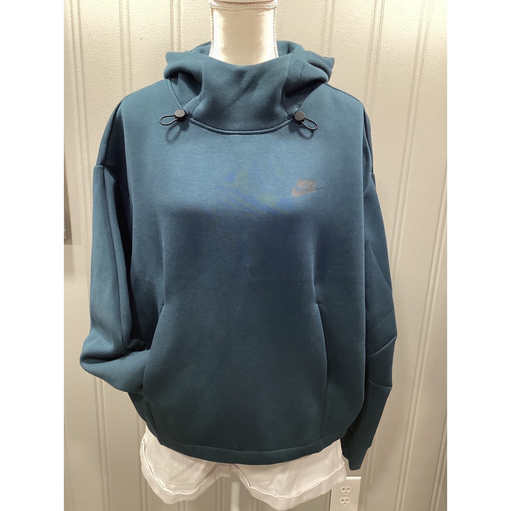 Nike Oversized Tech Fleece Hoodie Teal Green Womens Size L